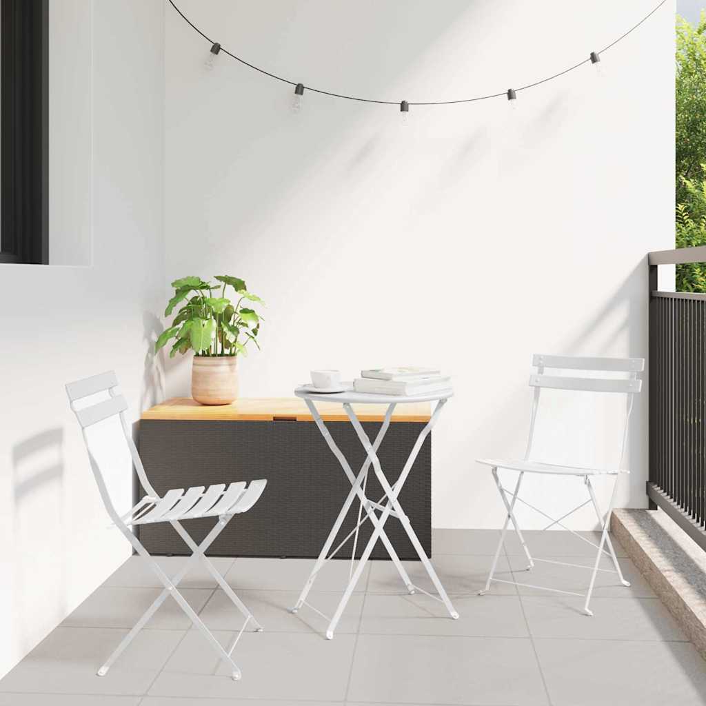 Gartenklappstuhl 2 pcs Weiß 42 x 46 x 82cm Metall