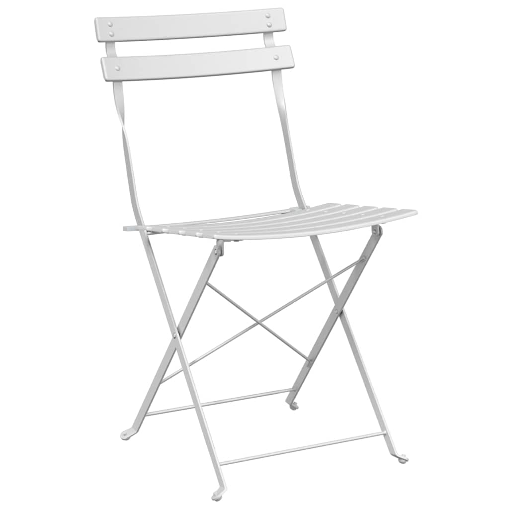 Gartenklappstuhl 2 pcs Weiß 42 x 46 x 82cm Metall
