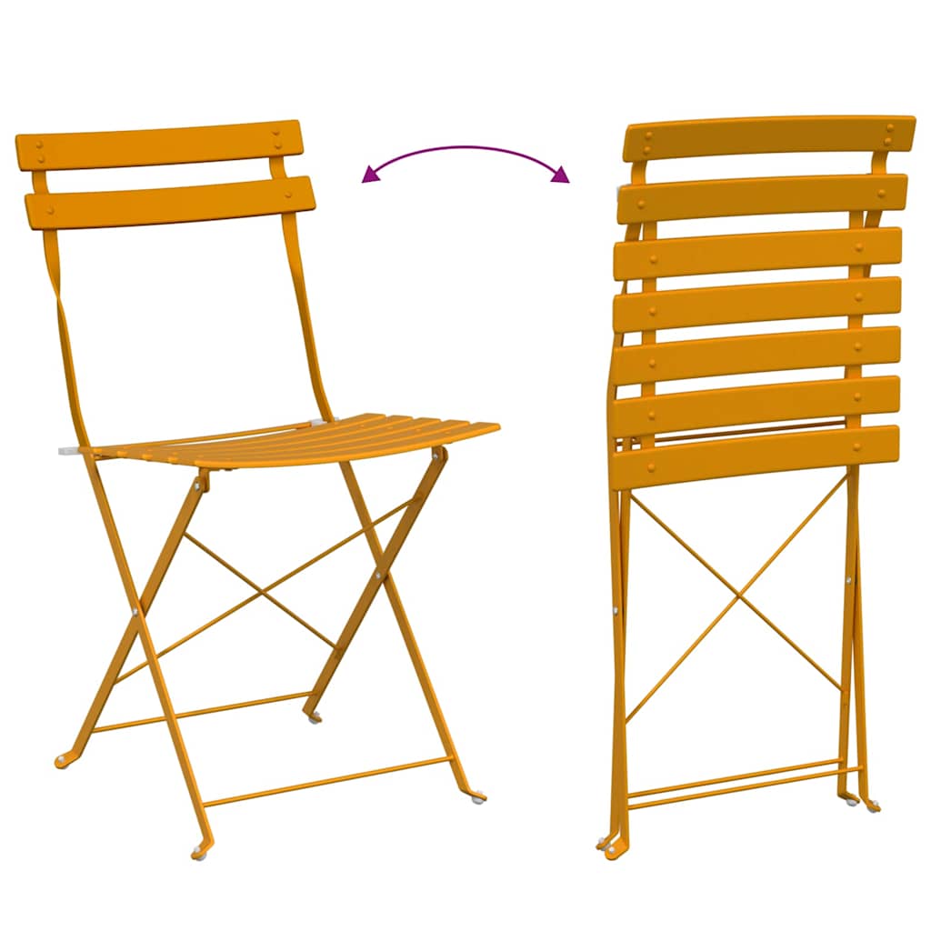 Gartenklappstuhl 2 pcs Senf 42 x 46 x 82cm Metall