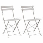Gartenklappstuhl 2 pcs Beige 42 x 46 x 82cm Metall