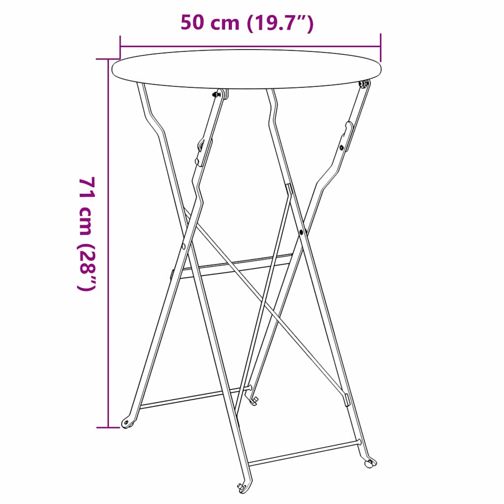 Bistrotisch Anthrazit Ø 50 x 71 cm Pulverbeschichteter Stahl
