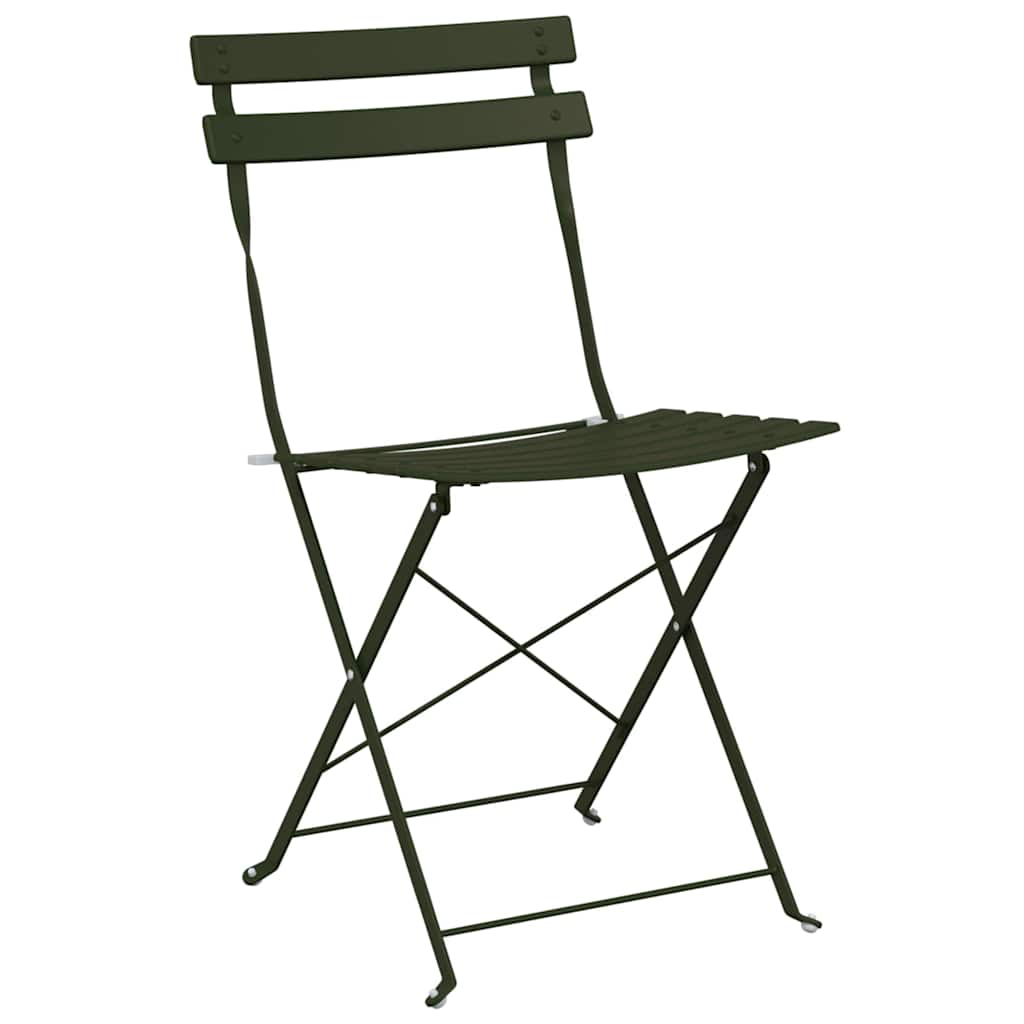 Klapp Bistro Set 3 pcs Wald Stahl