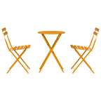 Klapp Bistro Set 3 pcs Senf Stahl