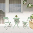 Klapp Bistro Set 3 pcs Meerschaumgrün Stahl