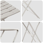 Klapp Bistro Set 3 pcs Beige Stahl