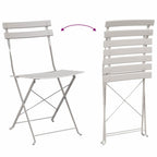 Klapp Bistro Set 3 pcs Beige Stahl