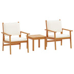 Gartensofa-set 3 pcs Cremeweiß Massivholz Akazie