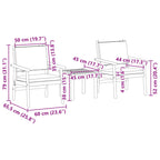 Gartensofa-set 3 pcs Cremeweiß Massivholz Akazie