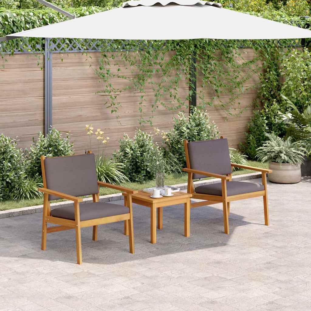 Gartenstuhl mit Kissen 2 pcs Anthrazit Massivholz Akazie