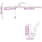 Garten-Sonnenschirm Taupe 248,5 x 247,5 x 160 cm