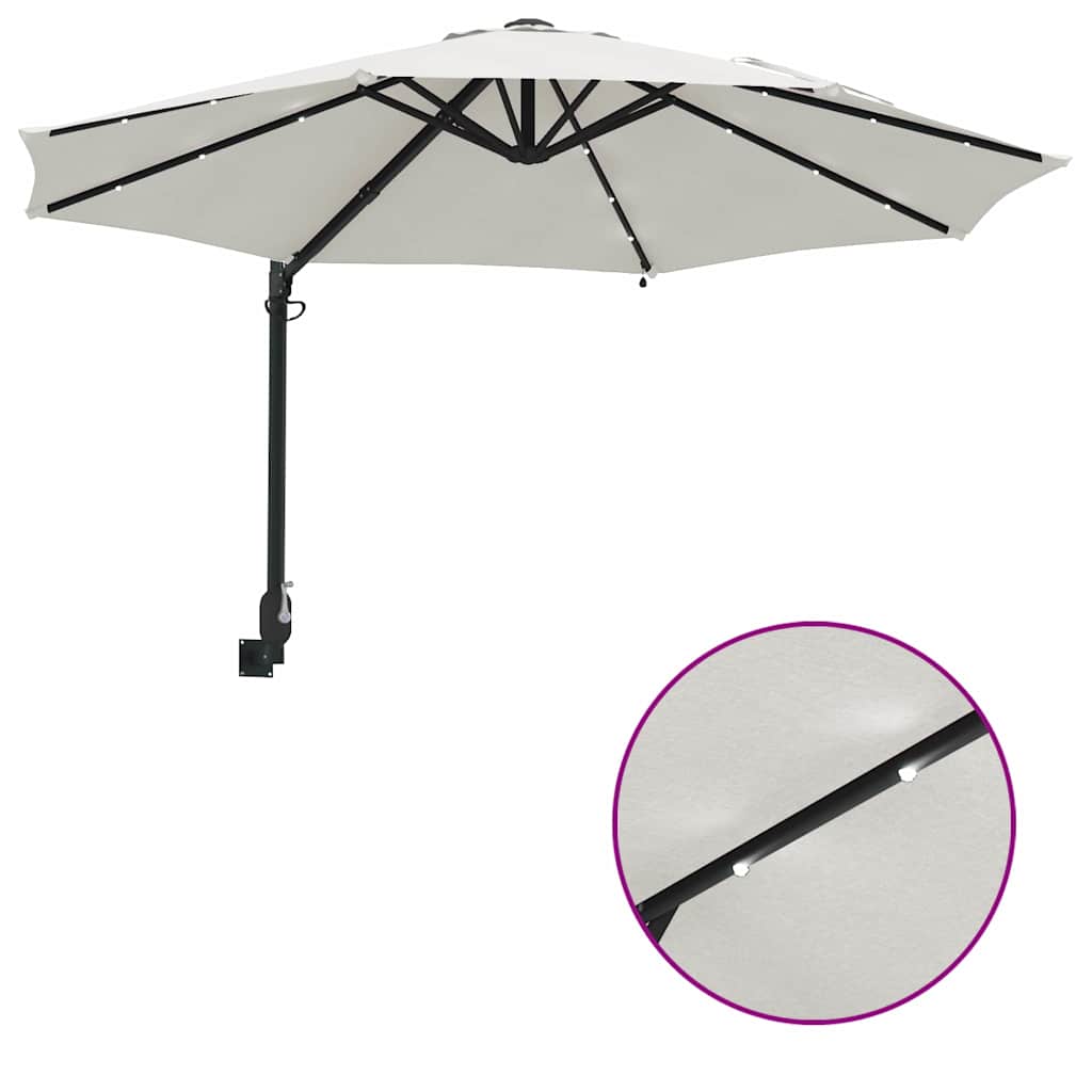 Garten-Sonnenschirm Sand 248 x 248 x 148 cm Polyester und Stahl