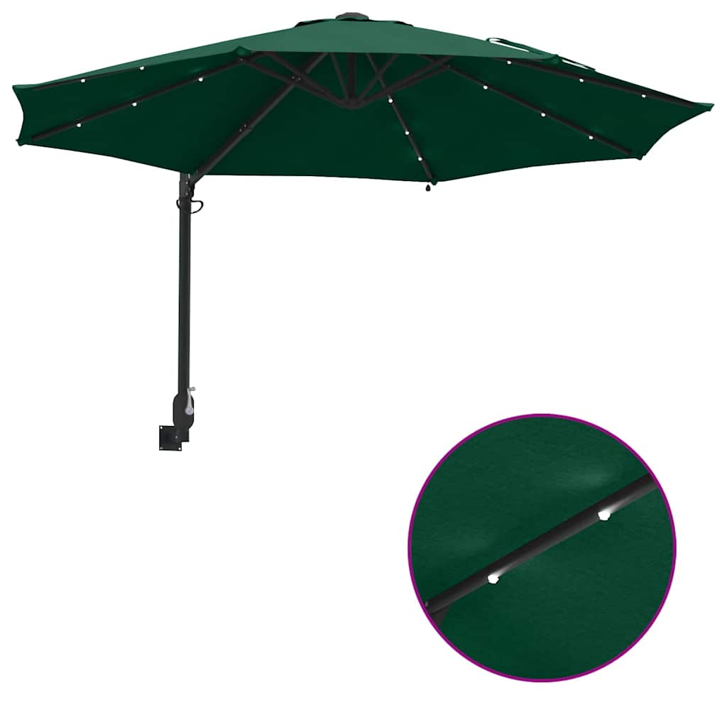 Garten-Sonnenschirm Grün 248 x 248 x 148 cm Polyester und Stahl