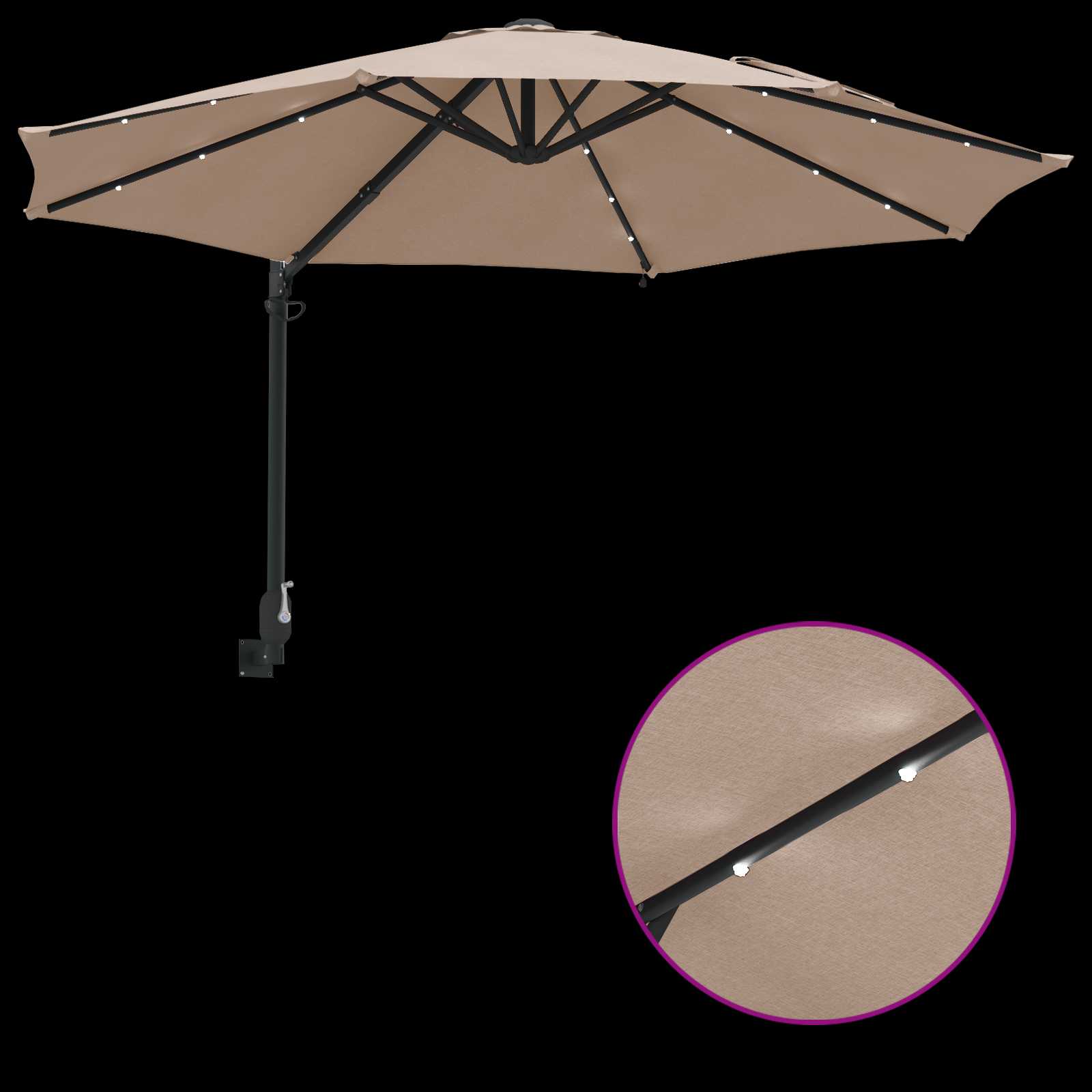 Garten-Sonnenschirm Taupe 248 x 248 x 148 cm