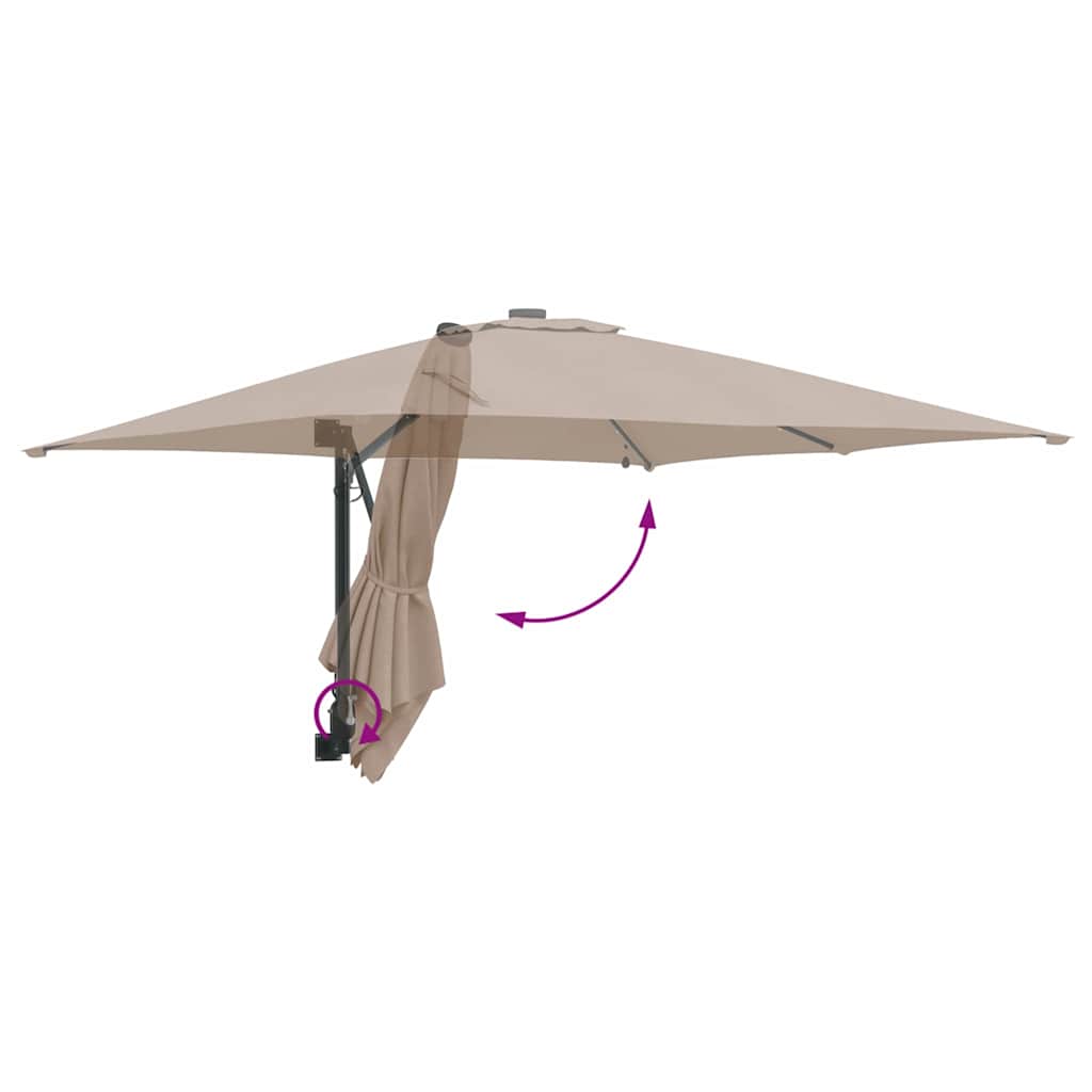 Garten-Sonnenschirm Taupe 248,5 x 247,5 x 160 cm