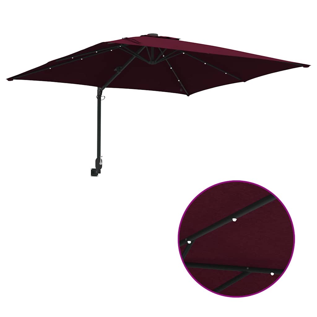 Garten-Sonnenschirm Bordeauxrot 248,5 x 247,5 x 160 cm