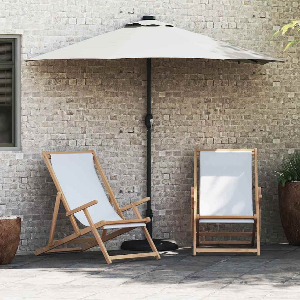 Garten-Sonnenschirm Sand 294 x 150 x 223 cm Polyester und Stahl