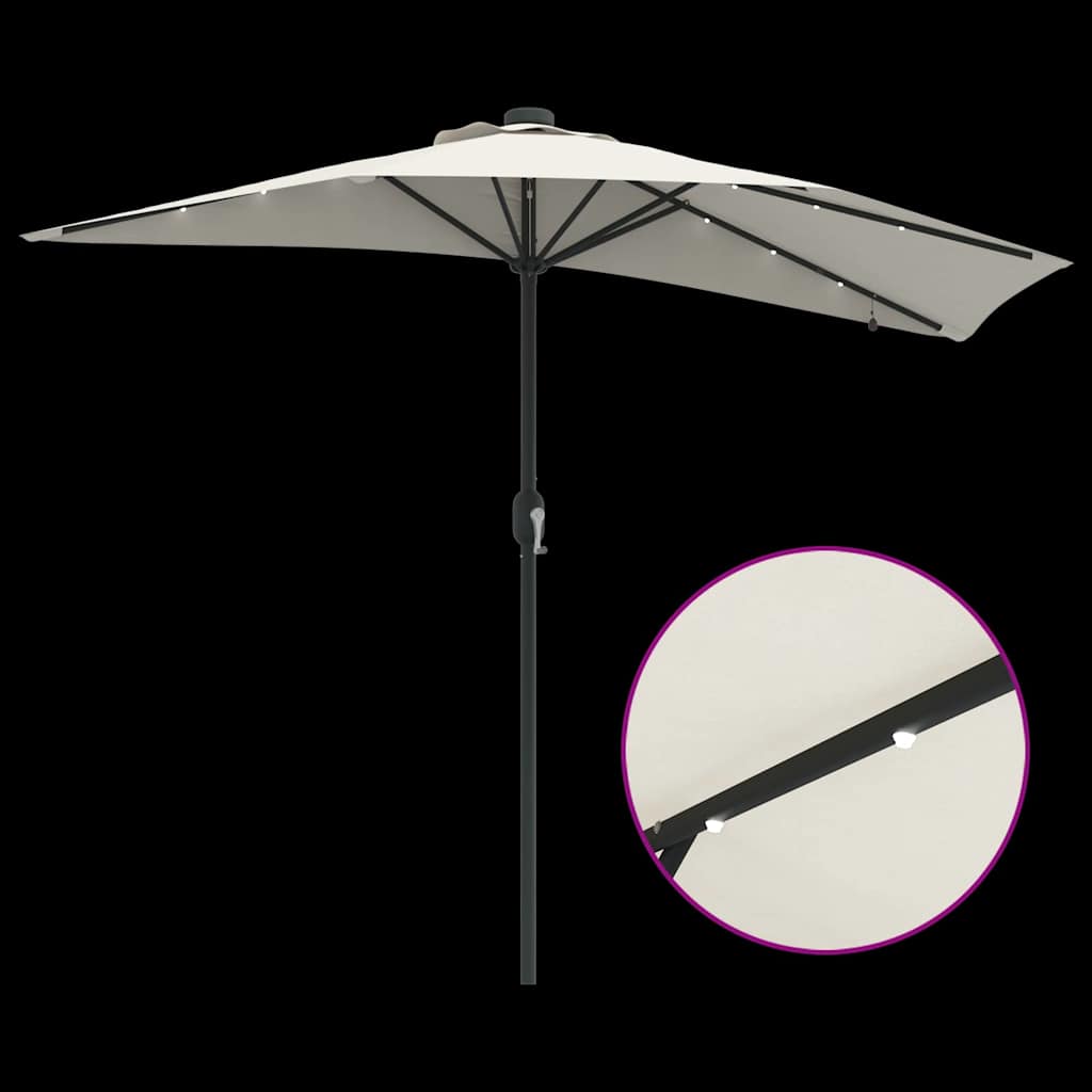 Garten-Sonnenschirm Sand 294 x 150 x 223 cm Polyester und Stahl