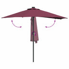 Garten-Sonnenschirm Bordeauxrot 294 x 150 x 223 cm