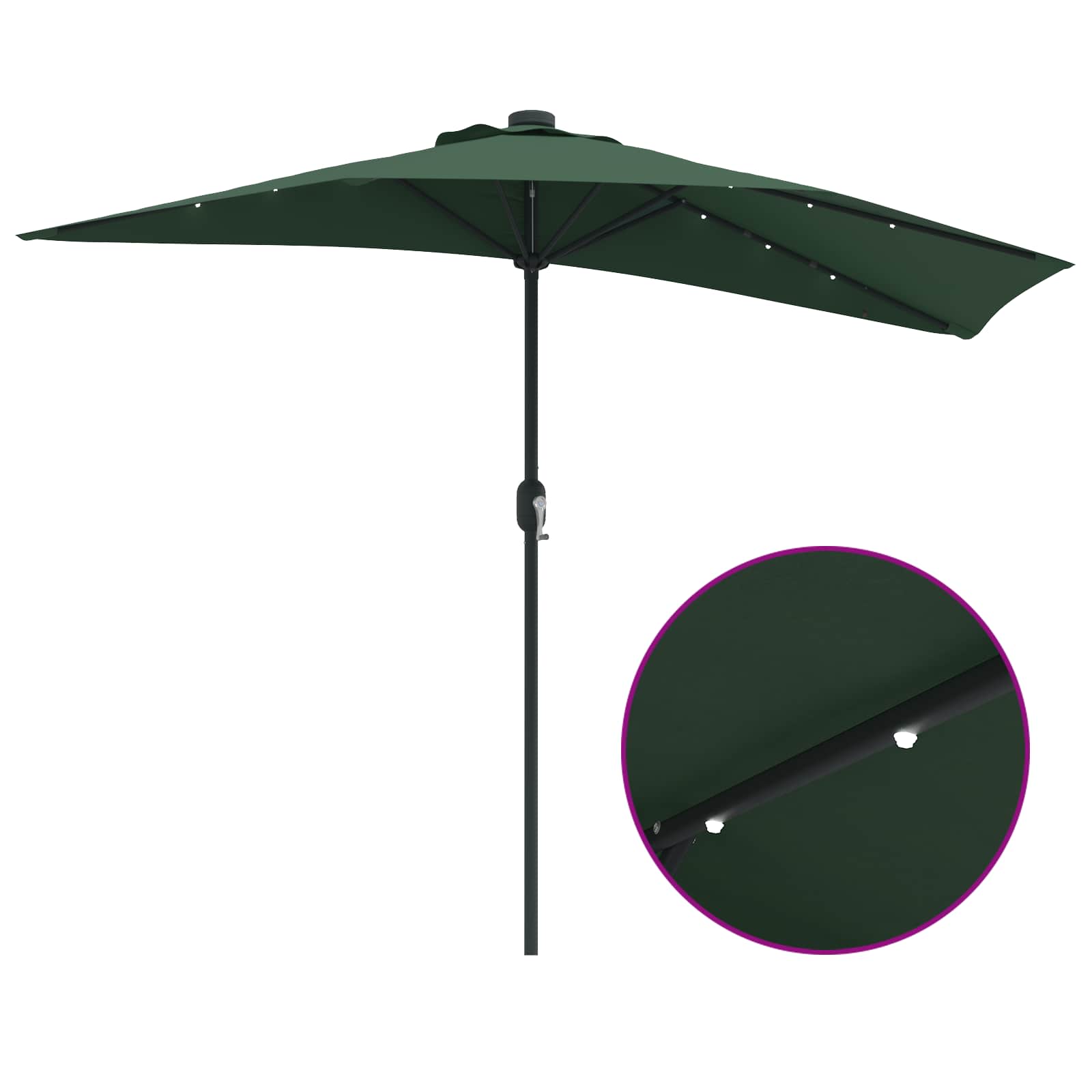 Garten-Sonnenschirm Grün 294 x 150 x 224 cm Polyester und Stahl