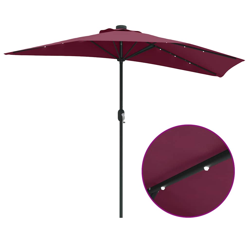 Garten-Sonnenschirm Bordeauxrot 294 x 150 x 224 cm