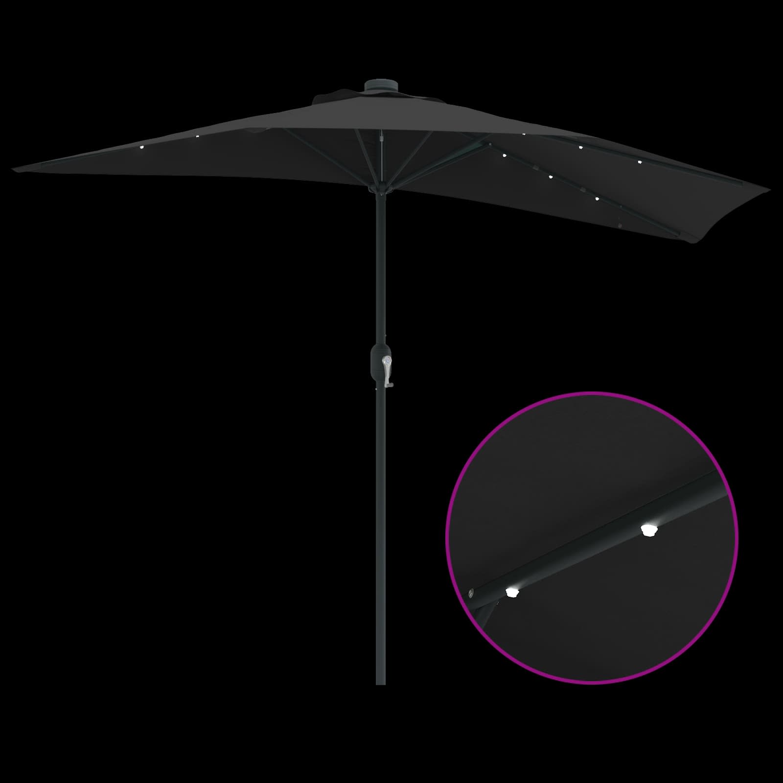 Garten-Sonnenschirm Schwarz 294 x 150 x 224 cm