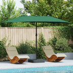 Garten-Sonnenschirm Grün 385 x 209 x 244 cm Polyester und Stahl