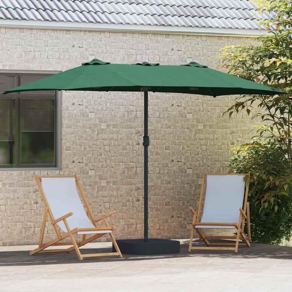 Garten-Sonnenschirm Grün 385 x 209 x 244 cm Polyester und Stahl