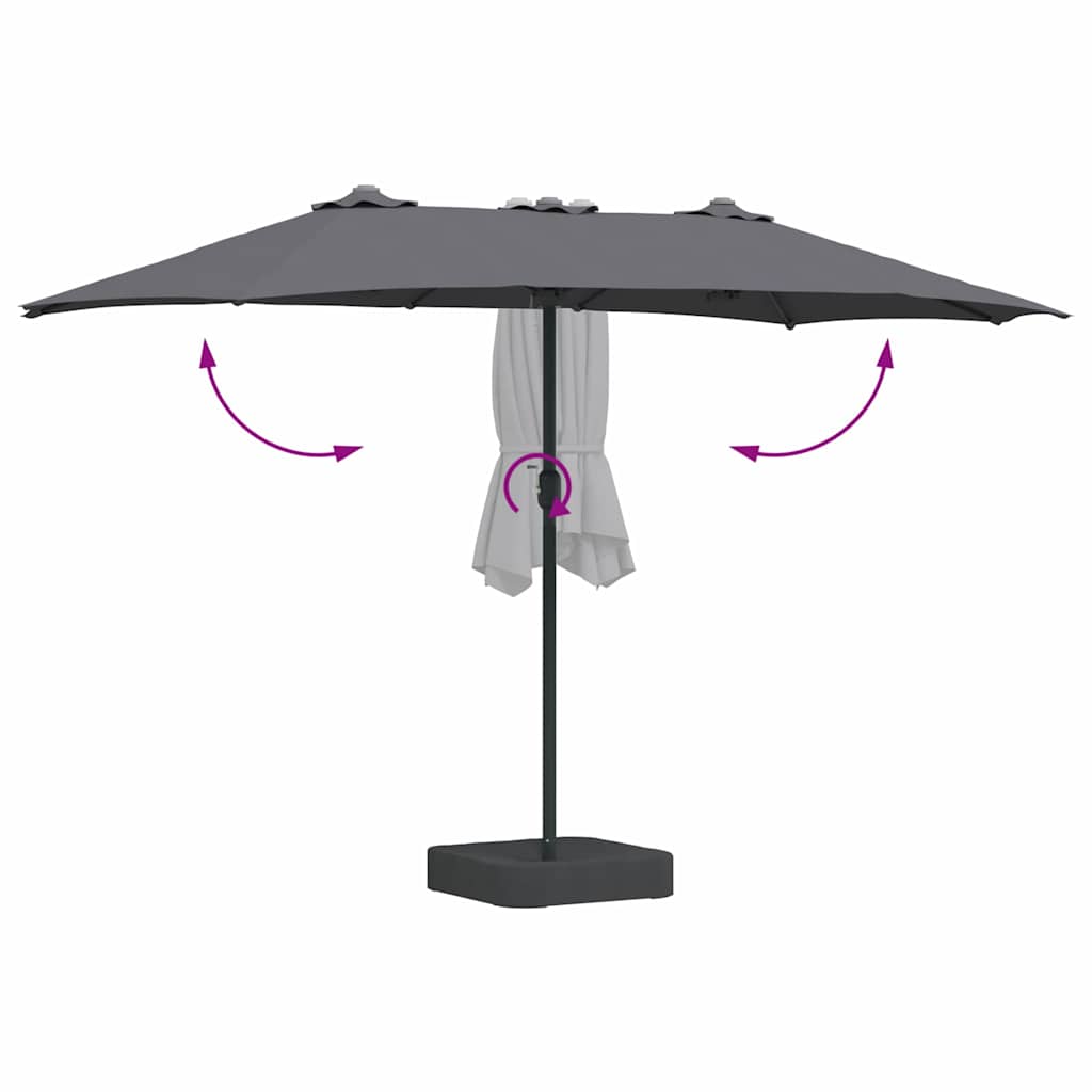 Garten-Sonnenschirm Anthrazit 385 x 209 x 244 cm