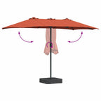Garten-Sonnenschirm Terrakotta 385 x 209 x 244 cm