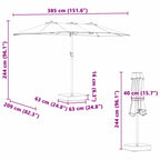 Garten-Sonnenschirm Terrakotta 385 x 209 x 244 cm