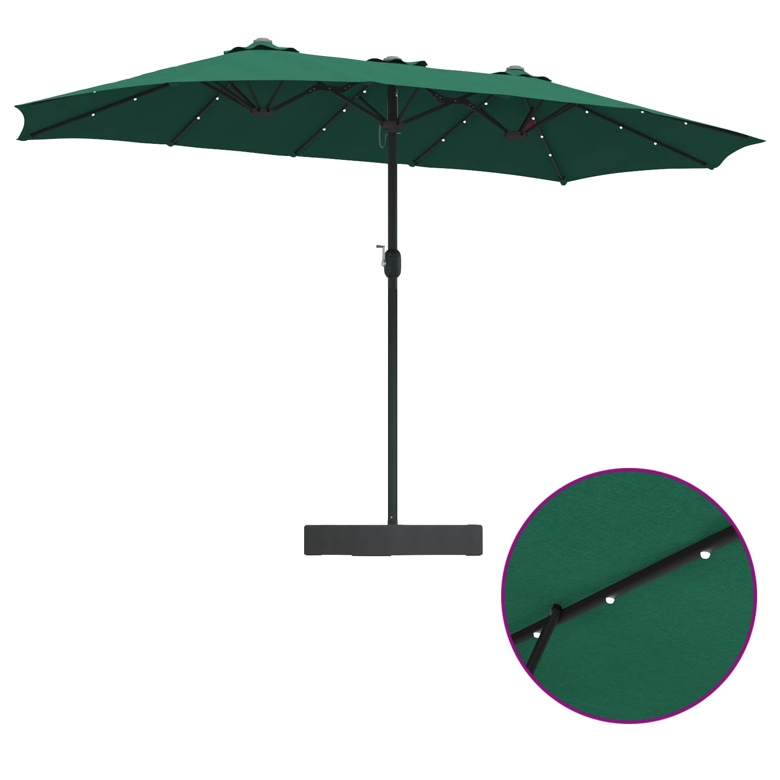 Garten-Sonnenschirm Grün 385 x 209 x 244 cm Polyester