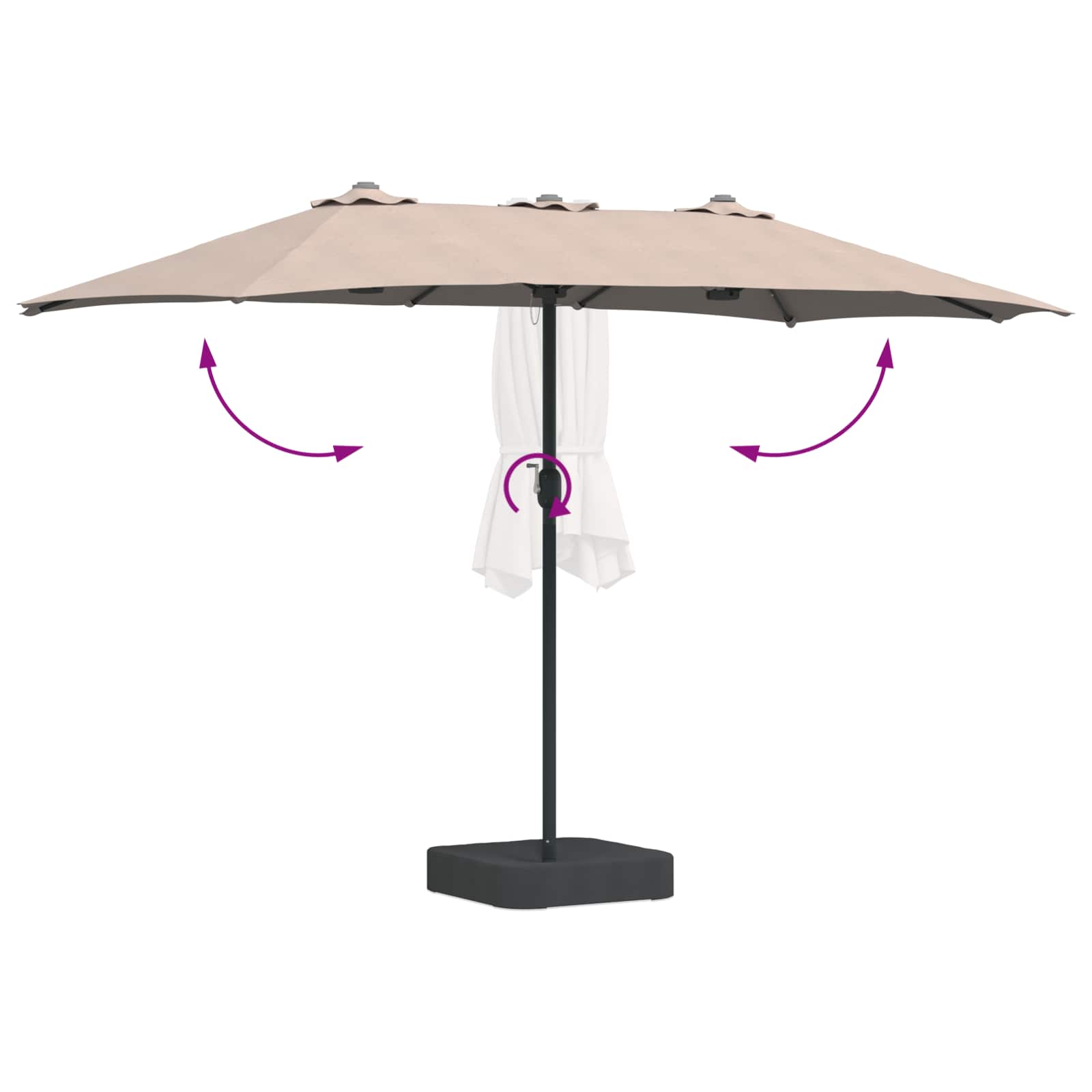 Garten-Sonnenschirm Taupe 385 x 209 x 244 cm Polyester