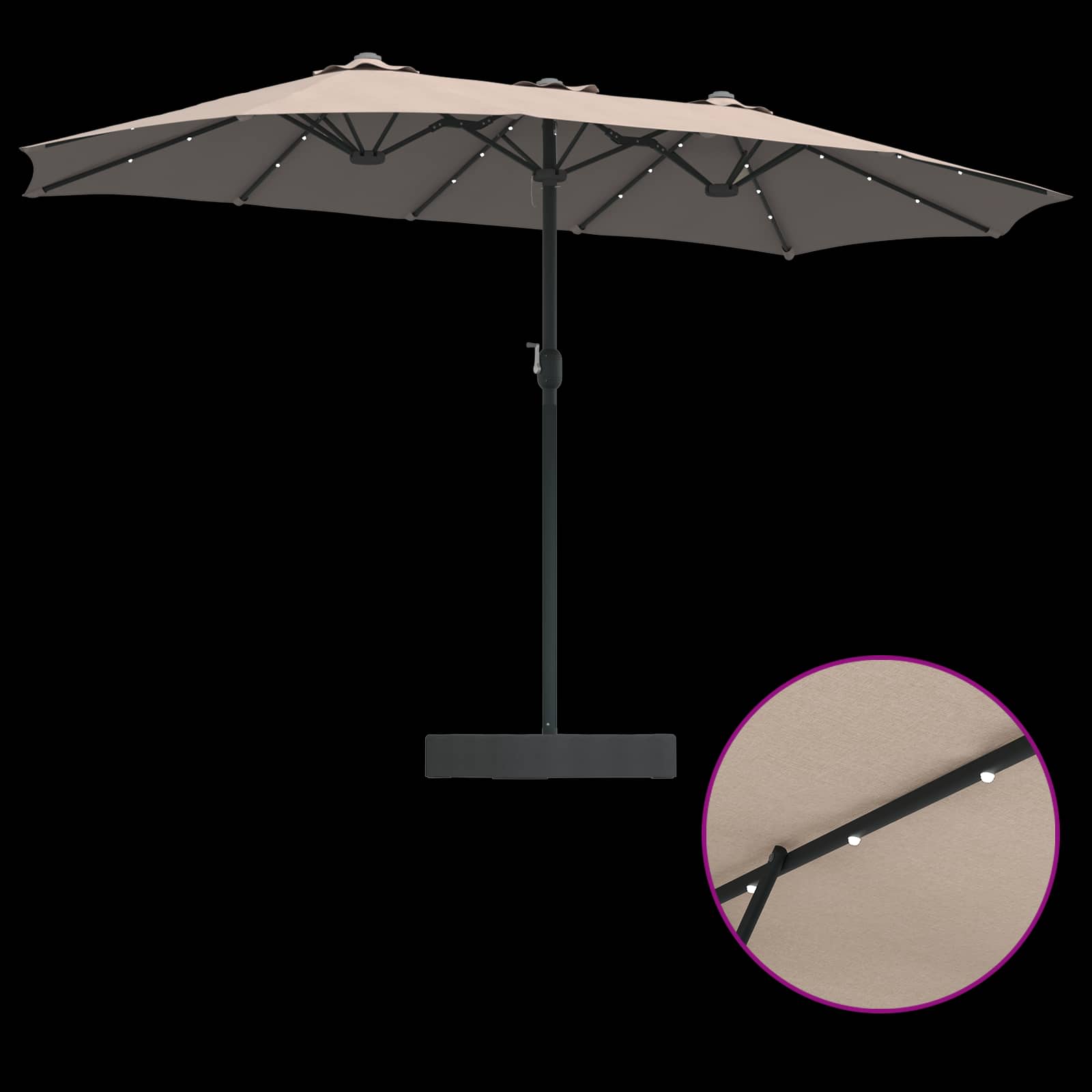 Garten-Sonnenschirm Taupe 385 x 209 x 244 cm Polyester