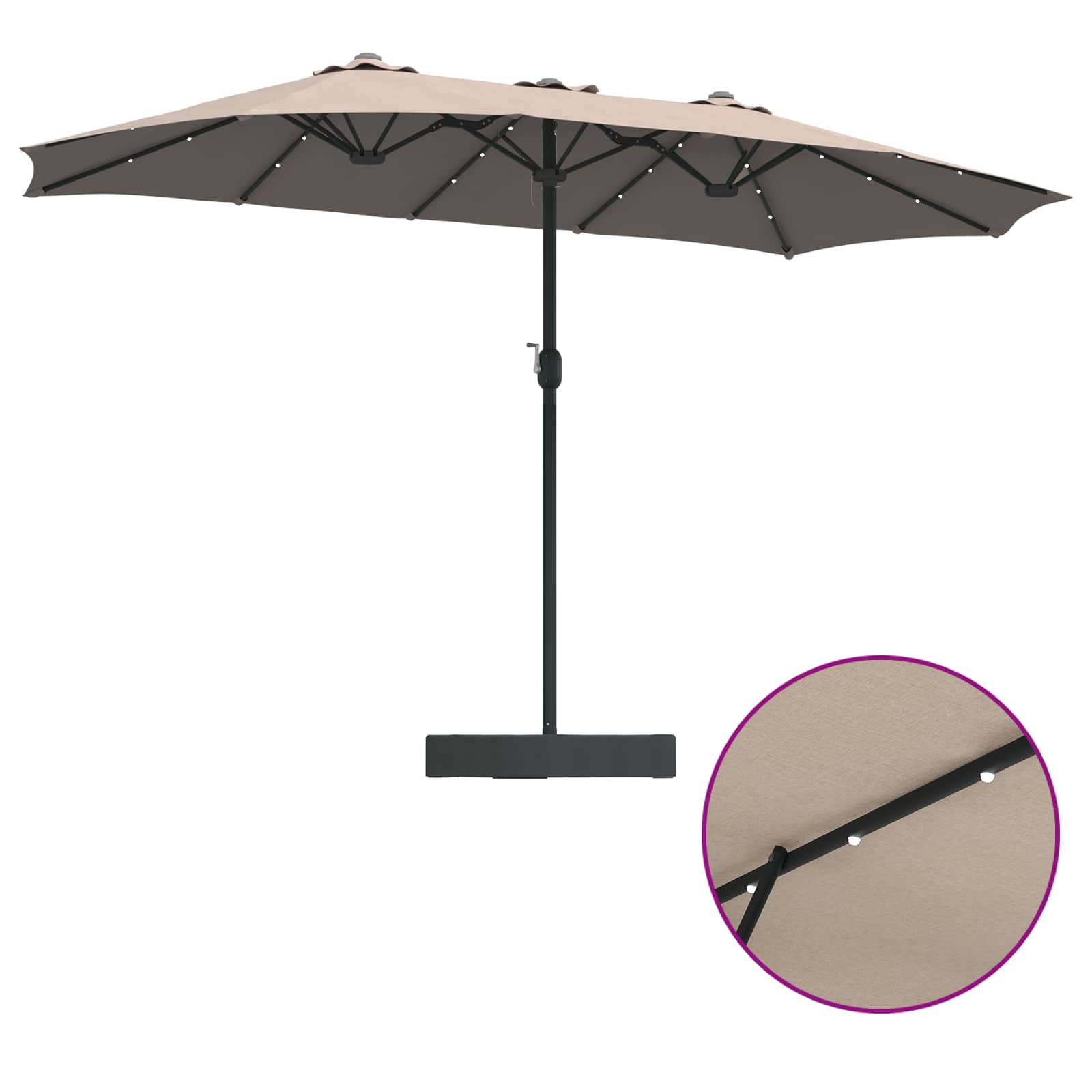 Garten-Sonnenschirm Taupe 385 x 209 x 244 cm Polyester