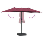 Garten-Sonnenschirm Bordeauxrot 385 x 209 x 244 cm Polyester