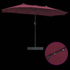 Garten-Sonnenschirm Bordeauxrot 385 x 209 x 244 cm Polyester