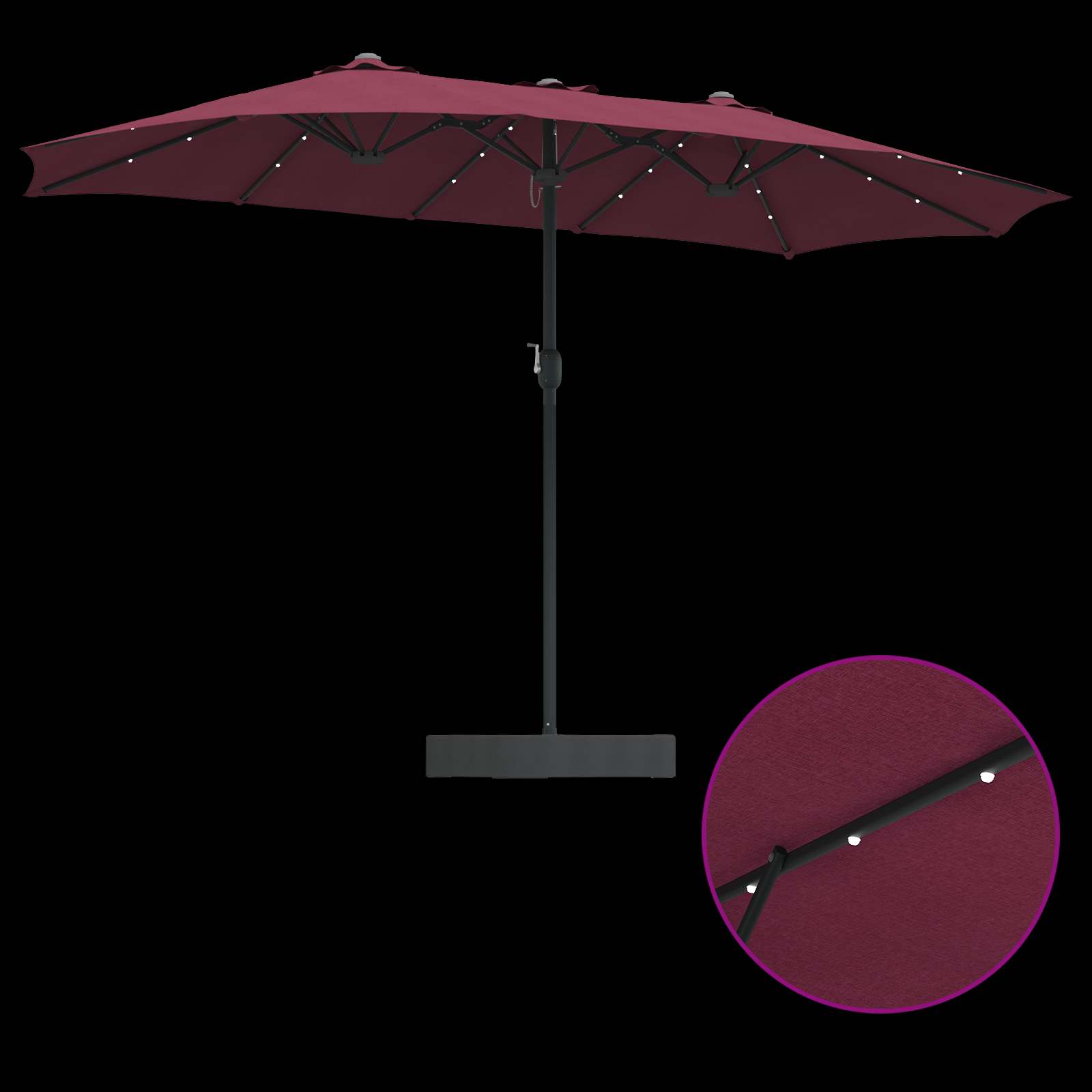 Garten-Sonnenschirm Bordeauxrot 385 x 209 x 244 cm Polyester