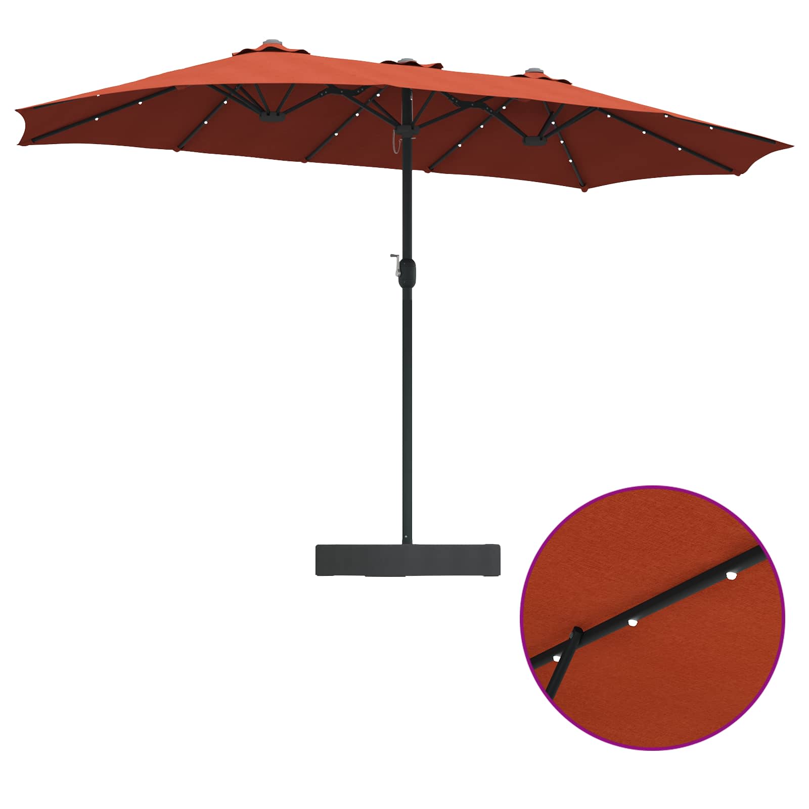 Garten-Sonnenschirm Terrakotta 385 x 209 x 244 cm Polyester