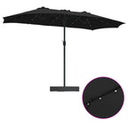 Garten-Sonnenschirm Schwarz 385 x 209 x 244 cm Polyester