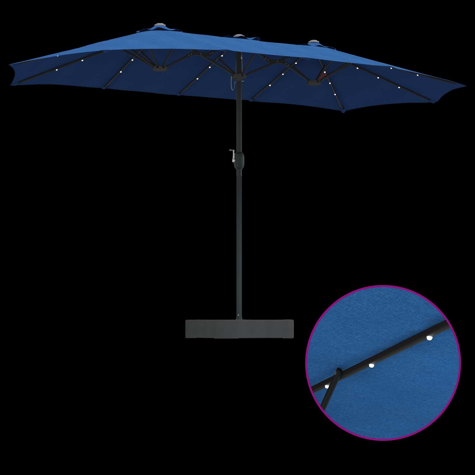 Garten-Sonnenschirm Azurblau 385 x 209 x 244 cm Polyester