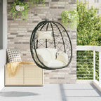 Hängendes Ei-Stuhl Cremeweiß 91,5 x 54,5 x 107 cm Poly-Rattan