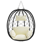 Hängendes Ei-Stuhl Cremeweiß 91,5 x 54,5 x 107 cm Poly-Rattan