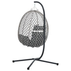 Hängendes Ei-Stuhl Anthrazit und Grau 104 x 100 x 191 cm