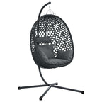 Hängendes Ei-Stuhl Anthrazit und Schwarz 104 x 100 x 191 cm