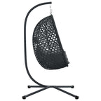 Hängendes Ei-Stuhl Anthrazit und Schwarz 104 x 100 x 191 cm
