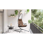 Hängendes Ei-Stuhl Kaffeebraun 94 x 107 x 196,5 cm Stahl