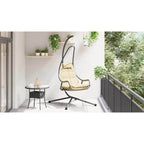 Hängendes Ei-Stuhl Beige 94 x 107 x 196,5 cm Stahl