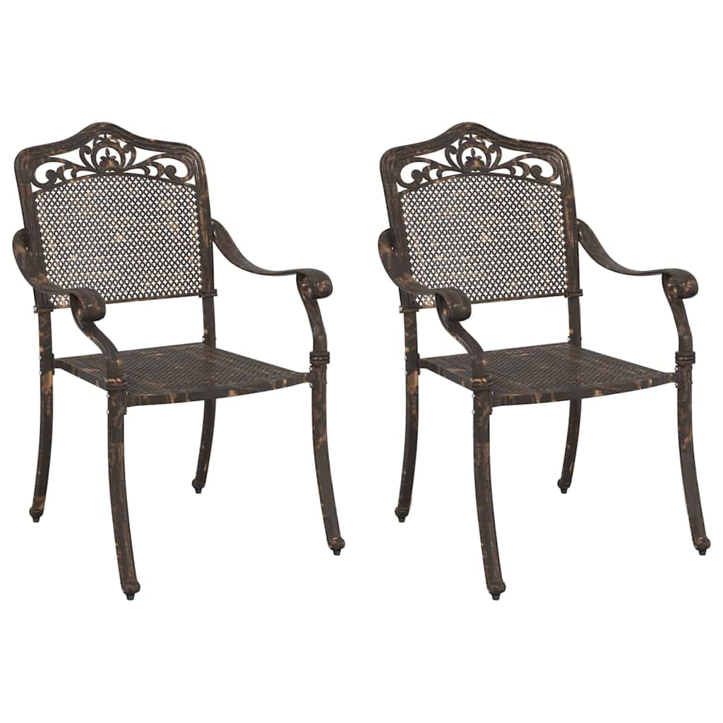 Gartenstuhl 2 pcs Bronze 55 x 55 x 92,5cm Aluminium