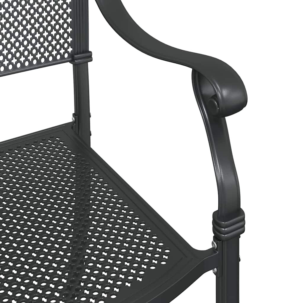 Gartenstuhl 2 pcs Schwarz 55 x 55 x 92,5cm Aluminium