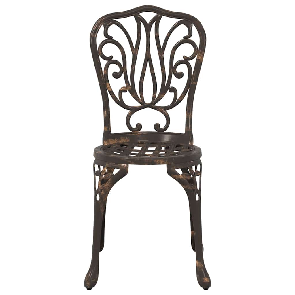 Garten Bistro Set 3 pcs Bronze Aluminium